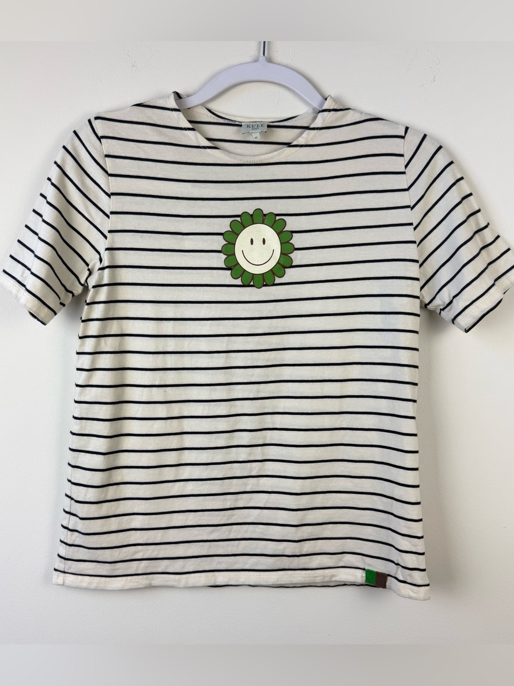Kule Striped Flower Graphic Baby Tee